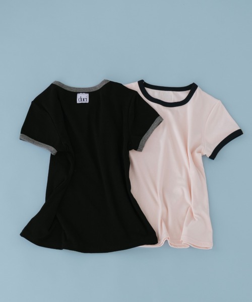 duei(デュイ)の「コンパクトリンガーTシャツ(Tシャツ/カットソー・レディース・ライトグレー/ネイビー/ブラック/ピンク・FREE)」の17枚目の写真