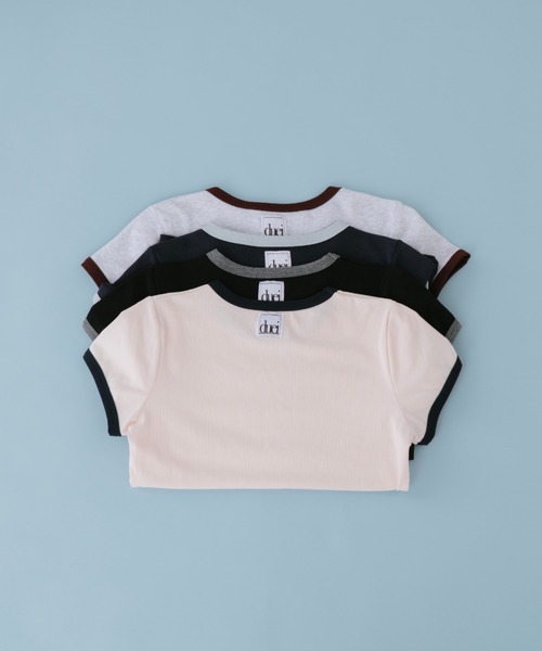 duei(デュイ)の「コンパクトリンガーTシャツ(Tシャツ/カットソー・レディース・ライトグレー/ネイビー/ブラック/ピンク・FREE)」の18枚目の写真
