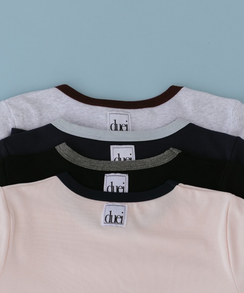 duei(デュイ)の「コンパクトリンガーTシャツ(Tシャツ/カットソー・レディース・ライトグレー/ネイビー/ブラック/ピンク・FREE)」の19枚目の写真