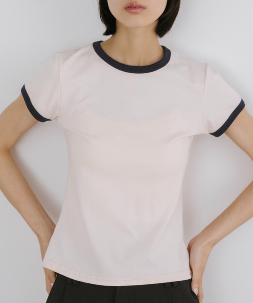 duei(デュイ)の「コンパクトリンガーTシャツ(Tシャツ/カットソー・レディース・ライトグレー/ネイビー/ブラック/ピンク・FREE)」の12枚目の写真