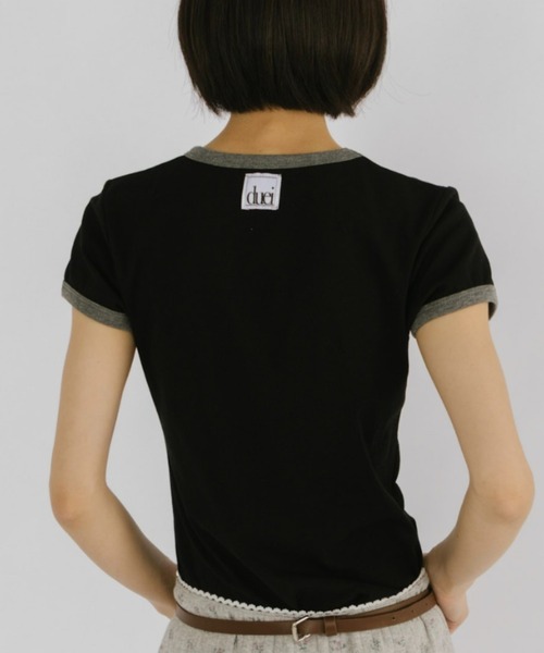 duei(デュイ)の「コンパクトリンガーTシャツ(Tシャツ/カットソー・レディース・ライトグレー/ネイビー/ブラック/ピンク・FREE)」の22枚目の写真
