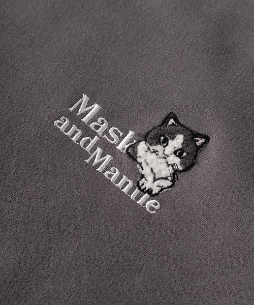 SlashDate(スラッシュデイト)の「【85】アニマル&ゴースト ワンポイントサガラ刺繍 カットスウェード 半袖 Tシャツ オーバーサイズ(Tシャツ/カットソー・メンズ・グレー/オフホワイト/チャコールグレー/アイボリー/ミント・M/L)」の12枚目の写真