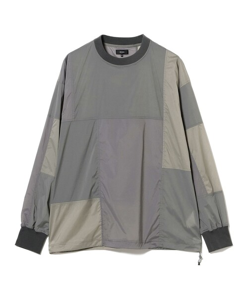 BEAMS（ビームス）の「ワイドフィット パッチワーク ロングスリーブTシャツ（Tシャツ/カットソー・メンズ・ライトグレー/ブラック・M/S/L/XL）」の6枚目の写真
