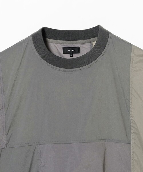 BEAMS（ビームス）の「ワイドフィット パッチワーク ロングスリーブTシャツ（Tシャツ/カットソー・メンズ・ライトグレー/ブラック・M/S/L/XL）」の7枚目の写真