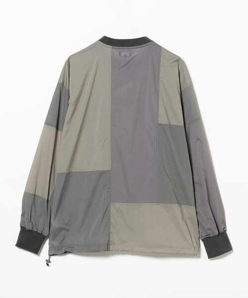 BEAMS（ビームス）の「ワイドフィット パッチワーク ロングスリーブTシャツ（Tシャツ/カットソー・メンズ・ライトグレー/ブラック・M/S/L/XL）」の9枚目の写真