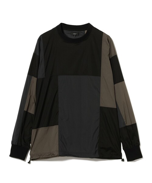 BEAMS（ビームス）の「ワイドフィット パッチワーク ロングスリーブTシャツ（Tシャツ/カットソー・メンズ・ライトグレー/ブラック・M/S/L/XL）」の12枚目の写真