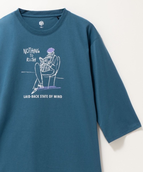 Mac-House（マックハウス）の「T-GRAPHICS ラインアート 7分袖Tシャツ（Tシャツ/カットソー・メンズ・パープル/ネイビー/ブラック/イエロー/ホワイト・S/XL/L/M）」の3枚目の写真