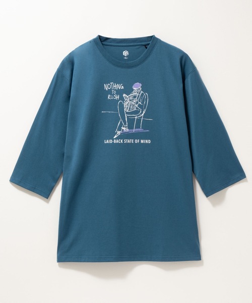 Mac-House（マックハウス）の「T-GRAPHICS ラインアート 7分袖Tシャツ（Tシャツ/カットソー・メンズ・パープル/ネイビー/ブラック/イエロー/ホワイト・S/XL/L/M）」の12枚目の写真