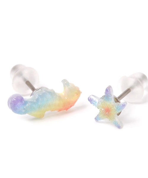 niko and...(ニコアンド)の「海モチーフSETピアス(ピアス(両耳用)・レディース・ピンク/グリーン/パープル/イエロー・0)」の5枚目の写真