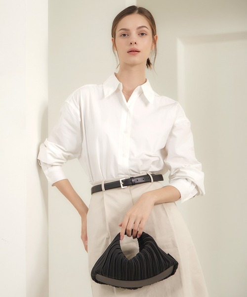 BLUEORB（ブルーオーブ）の「Cocoon bag ハンドバッグ プリーツバッグ（ハンドバッグ・レディース・ブラック/オリーブ/ベージュ・ONESIZE）」の14枚目の写真
