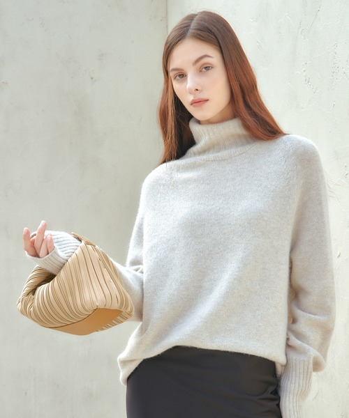BLUEORB（ブルーオーブ）の「Cocoon bag ハンドバッグ プリーツバッグ（ハンドバッグ・レディース・ブラック/オリーブ/ベージュ・ONESIZE）」の21枚目の写真