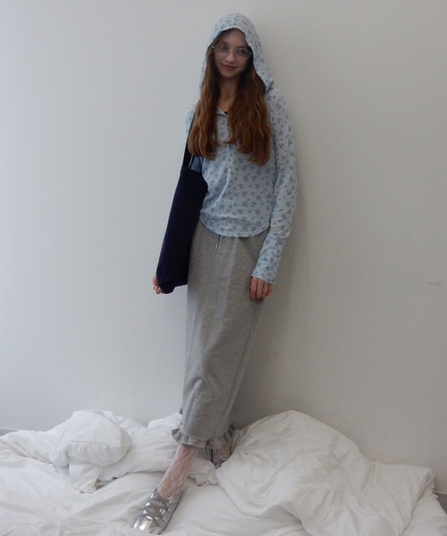Birthday room(バースデイルーム)の「フリルスウェットロングスカート/frilled sweat long skirt(スカート・レディース・ホワイト/グレー・FREE)」の14枚目の写真