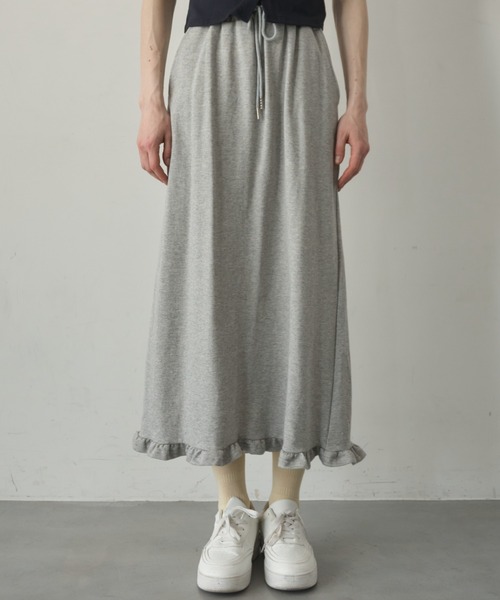 Birthday room(バースデイルーム)の「フリルスウェットロングスカート/frilled sweat long skirt(スカート・レディース・ホワイト/グレー・FREE)」の21枚目の写真