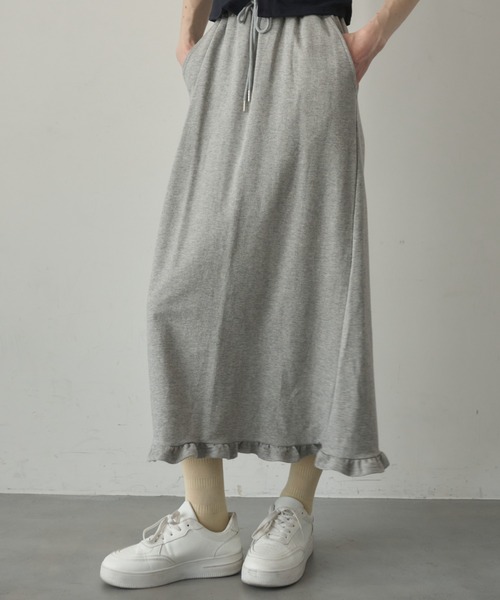 Birthday room(バースデイルーム)の「フリルスウェットロングスカート/frilled sweat long skirt(スカート・レディース・ホワイト/グレー・FREE)」の22枚目の写真