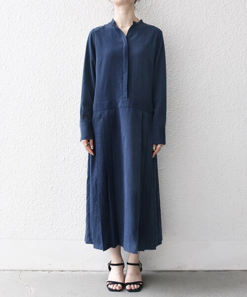 セール】SHIPS any:〈洗濯機可能〉ピーチスキン サイド プリーツ