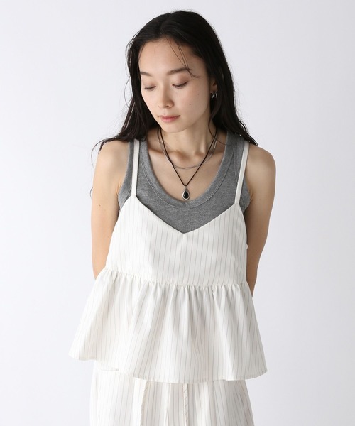 JEANASIS(ジーナシス)の「【SET UP対応】バックリボンギャザーキャミ/577307(その他トップス・レディース・ホワイト系その他/ネイビー系/ブラック・FREE)」の2枚目の写真