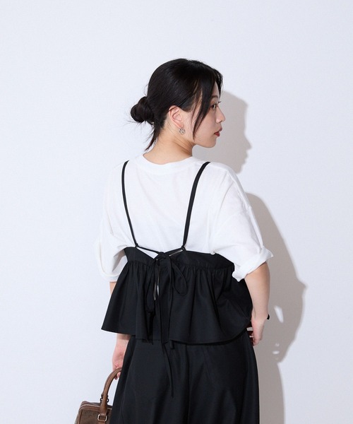 JEANASIS(ジーナシス)の「【SET UP対応】バックリボンギャザーキャミ/577307(その他トップス・レディース・ホワイト系その他/ネイビー系/ブラック・FREE)」の6枚目の写真