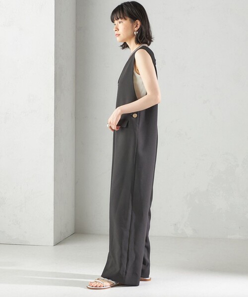 SHIPS（シップス）の「〈手洗い可能〉ハイカウント ダブルクロス オールインワン（つなぎ/オールインワン・レディース・ブラウン/ブラック・ONE SIZE）」の22枚目の写真