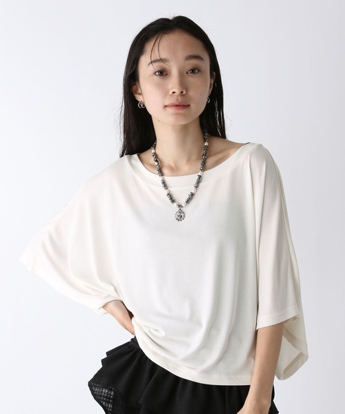 JEANASIS(ジーナシス)の「ケープスリーブモダールTEE/586250(Tシャツ/カットソー・レディース・ブラック/ブラウン/グレー/オフホワイト・FREE)」の8枚目の写真