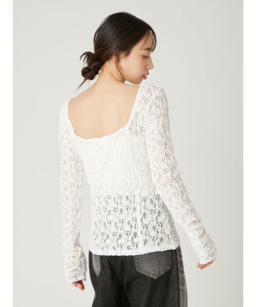 フレイアイディー2BAY トップス Amazon | フロッキープリント2wayトップス FWCT244146IVRF | Tシャツ