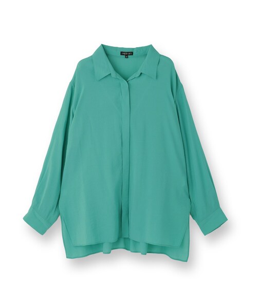 INDIVI（インディヴィ）の「【体型カバー／清涼感】シアーオーバーシャツ（シャツ/ブラウス・レディース・ホワイト/ピンク/グリーン/ダークグレー・15 /13/05/38/34）」の5枚目の写真