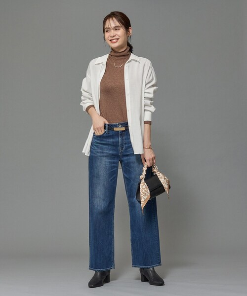 INDIVI（インディヴィ）の「【体型カバー／清涼感】シアーオーバーシャツ（シャツ/ブラウス・レディース・ホワイト/ピンク/グリーン/ダークグレー・15 /13/05/38/34）」の7枚目の写真