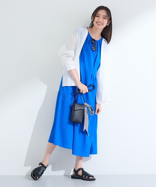 INDIVI（インディヴィ）の「【体型カバー／清涼感】シアーオーバーシャツ（シャツ/ブラウス・レディース・ホワイト/ピンク/グリーン/ダークグレー・15 /13/05/38/34）」の10枚目の写真