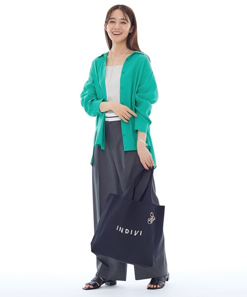 INDIVI（インディヴィ）の「【体型カバー／清涼感】シアーオーバーシャツ（シャツ/ブラウス・レディース・ホワイト/ピンク/グリーン/ダークグレー・15 /13/05/38/34）」の18枚目の写真