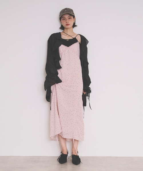 loin nuit（ロワンニュイ）の「flower lace cami onepiece / フラワー