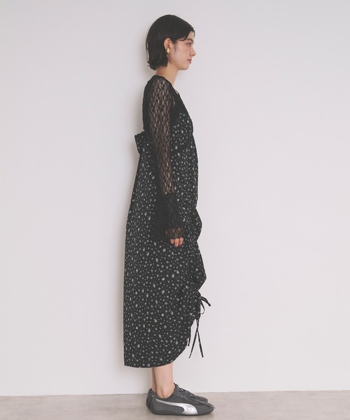 loin nuit（ロワンニュイ）の「flower lace cami onepiece / フラワー