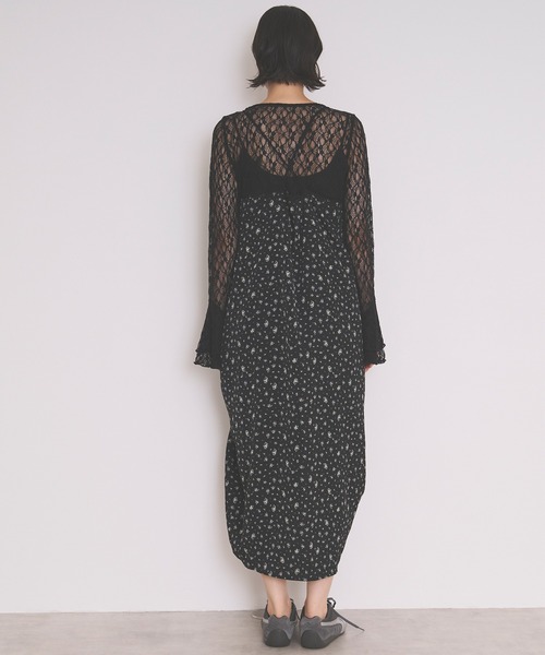 loin nuit（ロワンニュイ）の「flower lace cami onepiece / フラワーレースキャミワンピース（ワンピース・レディース・ブラック/ピンク・FREE）」の13枚目の写真