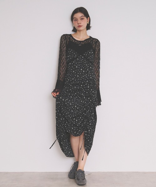 【値下げしました！】honono フラワーレースキャミワンピース ブラック フラワーレースキャミワンピース Black – honono for mom&baby