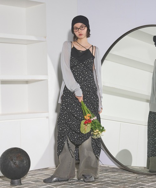 loin nuit（ロワンニュイ）の「flower lace cami onepiece / フラワー
