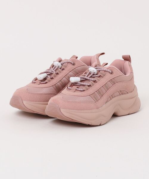 MAD FOOT（マッドフット）の「MADFOOT! マッドフット キッズ ドローコードボリュームソールスニーカー【幅広3E】厚底 子供靴 250020（スニーカー・キッズ・ピンク/シルバー/ブラック/サックスブルー・21.0cm/22.0cm/23.0cm/24.0cm/20.0cm）」の3枚目の写真