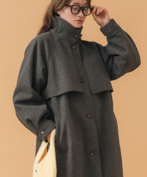 HEILIS(ヘイリス)の「アレンジカラーシングルロングCT / コート アウター ジャケット ロング丈 2WAY ベルト ブラウン ベージュ チャコールグレー グレー韓国 ノームコア オフィスカジュアル アウター 冬服(ステンカラーコート・レディース・ブラウン/チャコールグレー・FREE)」の2枚目の写真