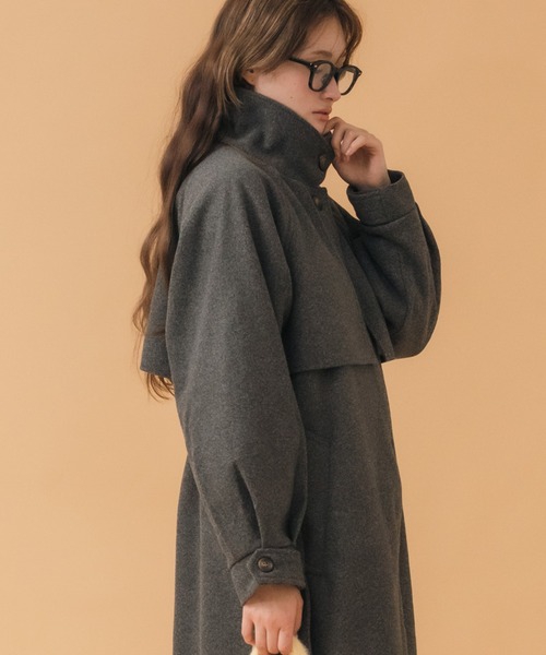 HEILIS(ヘイリス)の「アレンジカラーシングルロングCT / コート アウター ジャケット ロング丈 2WAY ベルト ブラウン ベージュ チャコールグレー グレー韓国 ノームコア オフィスカジュアル アウター 冬服(ステンカラーコート・レディース・ブラウン/チャコールグレー・FREE)」の10枚目の写真