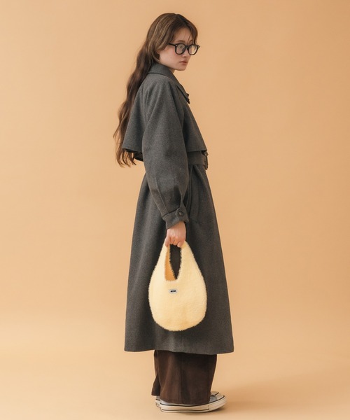 HEILIS(ヘイリス)の「アレンジカラーシングルロングCT / コート アウター ジャケット ロング丈 2WAY ベルト ブラウン ベージュ チャコールグレー グレー韓国 ノームコア オフィスカジュアル アウター 冬服(ステンカラーコート・レディース・ブラウン/チャコールグレー・FREE)」の16枚目の写真