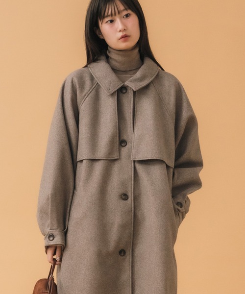 HEILIS(ヘイリス)の「アレンジカラーシングルロングCT / コート アウター ジャケット ロング丈 2WAY ベルト ブラウン ベージュ チャコールグレー グレー韓国 ノームコア オフィスカジュアル アウター 冬服(ステンカラーコート・レディース・ブラウン/チャコールグレー・FREE)」の6枚目の写真