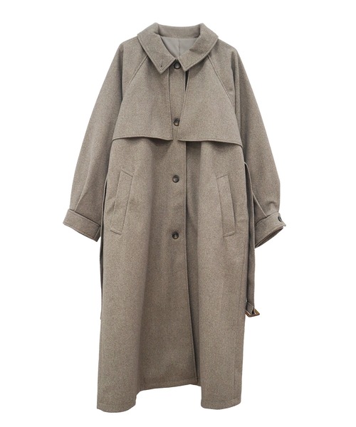 HEILIS(ヘイリス)の「アレンジカラーシングルロングCT / コート アウター ジャケット ロング丈 2WAY ベルト ブラウン ベージュ チャコールグレー グレー韓国 ノームコア オフィスカジュアル アウター 冬服(ステンカラーコート・レディース・ブラウン/チャコールグレー・FREE)」の7枚目の写真