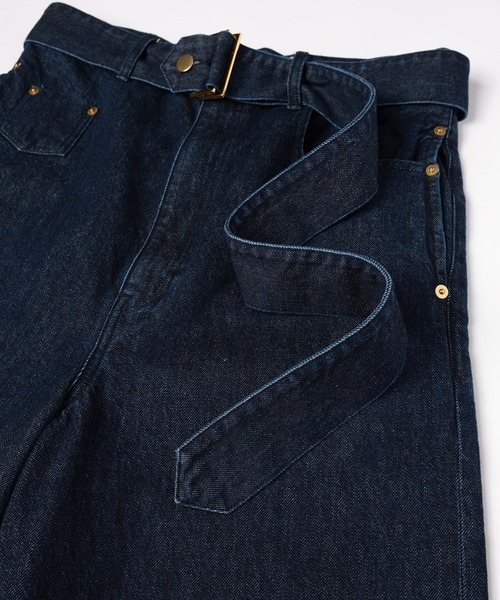 CULLNI(クルニ)の「Cargo Extra Wide Denim Pants with Long Belt(デニムパンツ・メンズ・ブラック/ネイビー/ブルー・2/1/0)」の14枚目の写真
