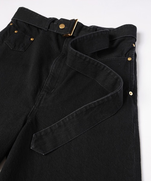 CULLNI(クルニ)の「Cargo Extra Wide Denim Pants with Long Belt(デニムパンツ・メンズ・ブラック/ネイビー/ブルー・2/1/0)」の18枚目の写真