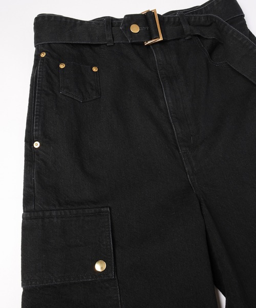CULLNI(クルニ)の「Cargo Extra Wide Denim Pants with Long Belt(デニムパンツ・メンズ・ブラック/ネイビー/ブルー・2/1/0)」の4枚目の写真