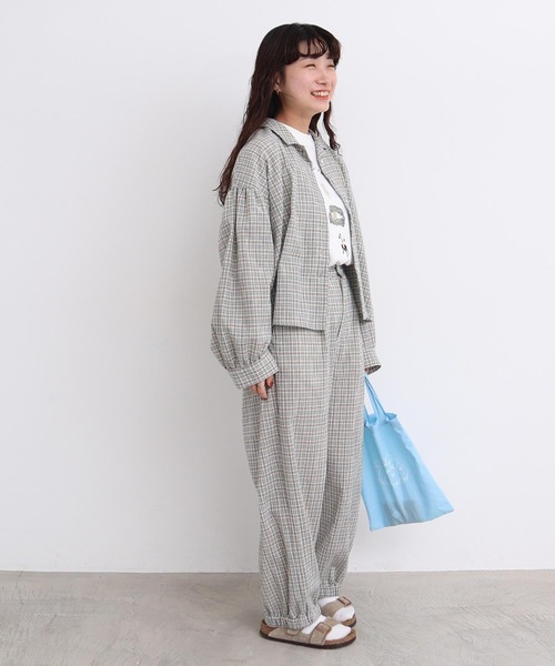 やさしいチェック 裾しぼりパンツ（その他パンツ）｜l'atelier