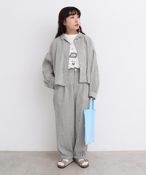 l'atelier du savon(アトリエドサボン)の「やさしいチェック 裾しぼりパンツ(その他パンツ・レディース・ベージュ・FREE)」の9枚目の写真