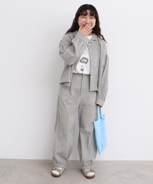 l'atelier du savon(アトリエドサボン)の「やさしいチェック 裾しぼりパンツ(その他パンツ・レディース・ベージュ・FREE)」の10枚目の写真