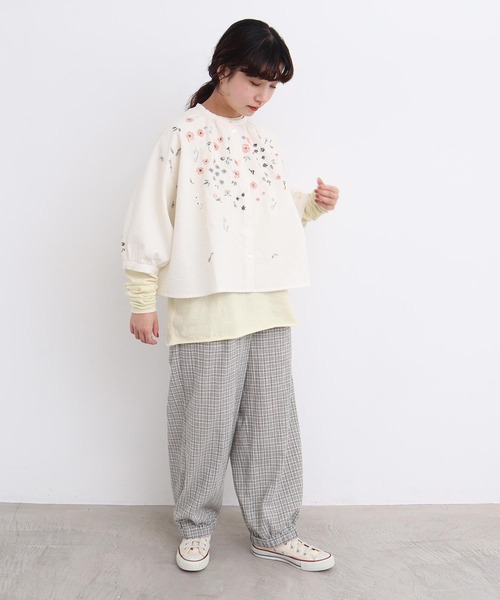 やさしいチェック 裾しぼりパンツ（その他パンツ）｜l'atelier