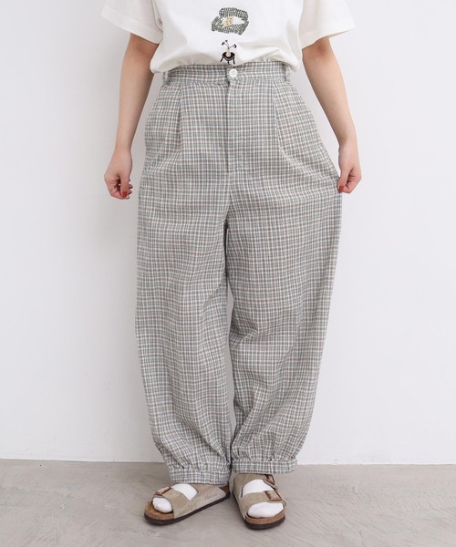 l'atelier du savon(アトリエドサボン)の「やさしいチェック 裾しぼりパンツ(その他パンツ・レディース・ベージュ・FREE)」の20枚目の写真