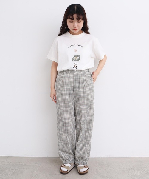 l'atelier du savon(アトリエドサボン)の「やさしいチェック 裾しぼりパンツ(その他パンツ・レディース・ベージュ・FREE)」の11枚目の写真