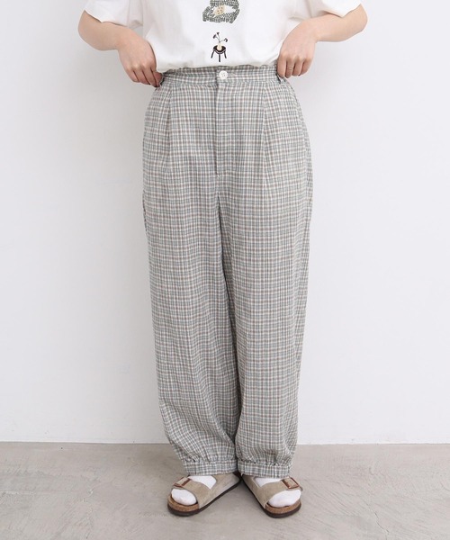 latelier du savon 麻のしぼるリボンパンツ l'atelier du savon 麻のしぼるリボン つりパンツ