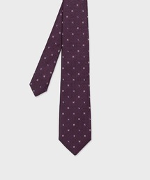 【美品】ポールスミス ナロータイ パープル ピンク 花柄 光沢 高級【日本製】 Paul Smith｜ポール・スミスのネクタイ（花柄・ボタニカル柄